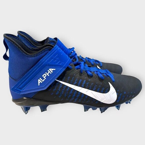 Nike Alpha Menace Pro 2 Mid Blue Black Football Cleats BV3945-400 Mens size 13 - Picture 3 of 6